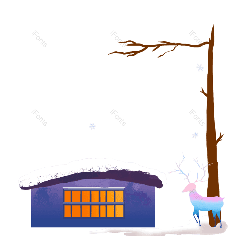 雪景图片,手绘元素,PNG,免抠素材